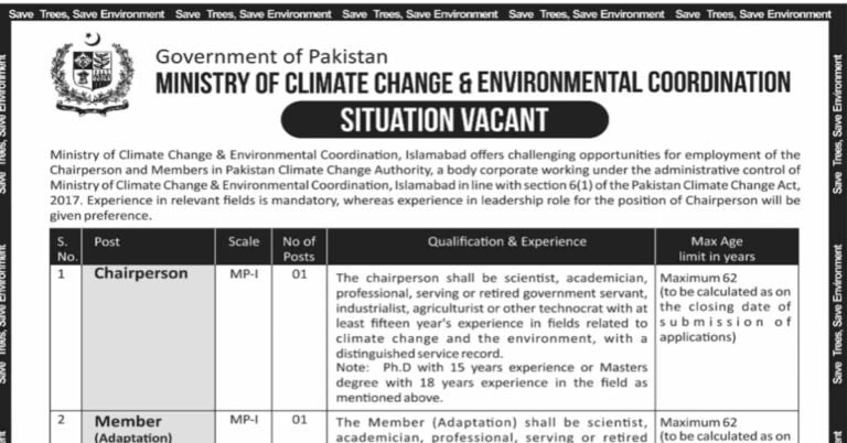 Ministry of Climate Change Jobs